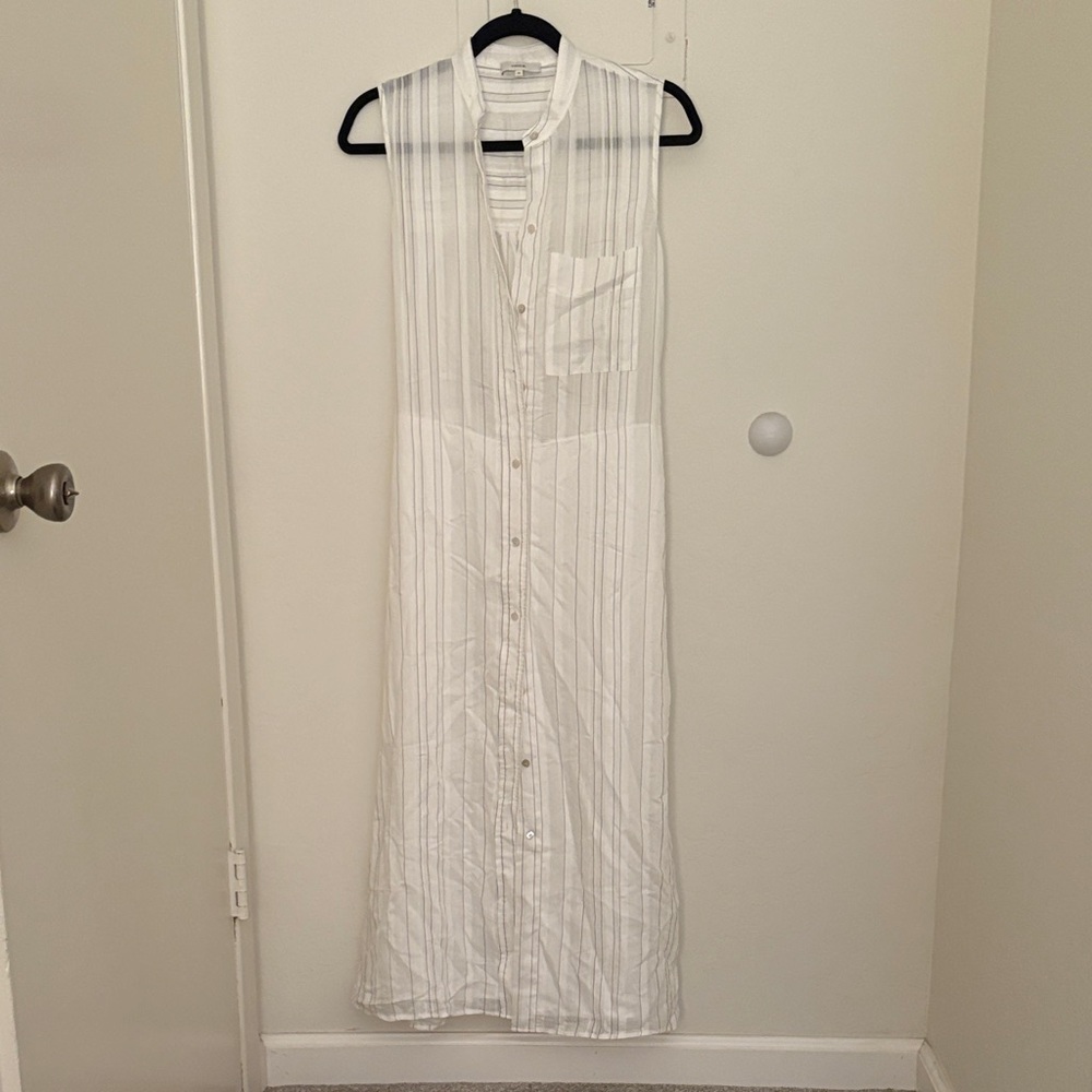 Vince White Striped Maxi Dress